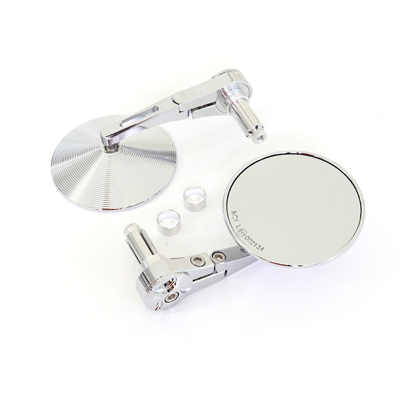 UNIVERSAL R02 Bar End Plug Mirror/ Bright Silver/ Chrome Mirror